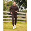 imageCOOFANDY Mens Tracksuit 2 Piece Hoodie Sweatsuit Sets Casual Athletic Jogging Suits Waffle Plaid Jacquard OutfitsBrown