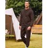 imageCOOFANDY Mens Tracksuit 2 Piece Hoodie Sweatsuit Sets Casual Athletic Jogging Suits Waffle Plaid Jacquard OutfitsBrown
