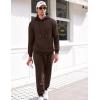 imageCOOFANDY Mens Tracksuit 2 Piece Hoodie Sweatsuit Sets Casual Athletic Jogging Suits Waffle Plaid Jacquard OutfitsBrown