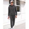imageCOOFANDY Mens Tracksuit 2 Piece Hoodie Sweatsuit Sets Casual Athletic Jogging Suits Waffle Plaid Jacquard OutfitsDark Gray