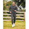 imageCOOFANDY Mens Tracksuit 2 Piece Hoodie Sweatsuit Sets Casual Athletic Jogging Suits Waffle Plaid Jacquard OutfitsDark Gray
