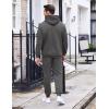 imageCOOFANDY Mens Tracksuit 2 Piece Hoodie Sweatsuit Sets Casual Athletic Jogging Suits Waffle Plaid Jacquard OutfitsDark Gray