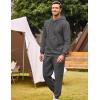 imageCOOFANDY Mens Tracksuit 2 Piece Hoodie Sweatsuit Sets Casual Athletic Jogging Suits Waffle Plaid Jacquard OutfitsDark Gray