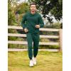 imageCOOFANDY Mens Tracksuit 2 Piece Hoodie Sweatsuit Sets Casual Athletic Jogging Suits Waffle Plaid Jacquard OutfitsGreen