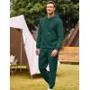 imageCOOFANDY Mens Tracksuit 2 Piece Hoodie Sweatsuit Sets Casual Athletic Jogging Suits Waffle Plaid Jacquard OutfitsGreen