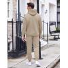 imageCOOFANDY Mens Tracksuit 2 Piece Hoodie Sweatsuit Sets Casual Athletic Jogging Suits Waffle Plaid Jacquard OutfitsKhaki