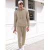 imageCOOFANDY Mens Tracksuit 2 Piece Hoodie Sweatsuit Sets Casual Athletic Jogging Suits Waffle Plaid Jacquard OutfitsKhaki