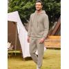 imageCOOFANDY Mens Tracksuit 2 Piece Hoodie Sweatsuit Sets Casual Athletic Jogging Suits Waffle Plaid Jacquard OutfitsKhaki