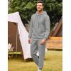 imageCOOFANDY Mens Tracksuit 2 Piece Hoodie Sweatsuit Sets Casual Athletic Jogging Suits Waffle Plaid Jacquard OutfitsLight Grey