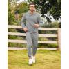 imageCOOFANDY Mens Tracksuit 2 Piece Hoodie Sweatsuit Sets Casual Athletic Jogging Suits Waffle Plaid Jacquard OutfitsLight Grey