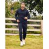 imageCOOFANDY Mens Tracksuit 2 Piece Hoodie Sweatsuit Sets Casual Athletic Jogging Suits Waffle Plaid Jacquard OutfitsNavy Blue