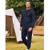 imageCOOFANDY Mens Tracksuit 2 Piece Hoodie Sweatsuit Sets Casual Athletic Jogging Suits Waffle Plaid Jacquard OutfitsNavy Blue
