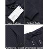 imageCOOFANDY Mens Tracksuit 2 Piece Hoodie Sweatsuit Sets Casual Athletic Jogging Suits Waffle Plaid Jacquard OutfitsNavy Blue