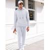imageCOOFANDY Mens Tracksuit 2 Piece Hoodie Sweatsuit Sets Casual Athletic Jogging Suits Waffle Plaid Jacquard OutfitsWhite