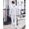 imageCOOFANDY Mens Tracksuit 2 Piece Hoodie Sweatsuit Sets Casual Athletic Jogging Suits Waffle Plaid Jacquard OutfitsWhite