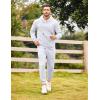 imageCOOFANDY Mens Tracksuit 2 Piece Hoodie Sweatsuit Sets Casual Athletic Jogging Suits Waffle Plaid Jacquard OutfitsWhite