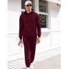 imageCOOFANDY Mens Tracksuit 2 Piece Hoodie Sweatsuit Sets Casual Athletic Jogging Suits Waffle Plaid Jacquard OutfitsWine Red