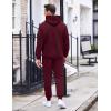 imageCOOFANDY Mens Tracksuit 2 Piece Hoodie Sweatsuit Sets Casual Athletic Jogging Suits Waffle Plaid Jacquard OutfitsWine Red