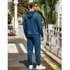 imageCOOFANDY Mens Tracksuit 2 Piece Hoodie Sweatsuit Sets Casual Jogging Athletic SuitsBlue Grey