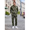 imageCOOFANDY Mens Tracksuits 2 Pieces Waffle Hoodies Sweatsuit Sets Sports Jogging Suit SetArmy Green Camo