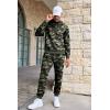imageCOOFANDY Mens Tracksuits 2 Pieces Waffle Hoodies Sweatsuit Sets Sports Jogging Suit SetArmy Green Camo