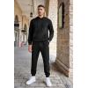 imageCOOFANDY Mens Tracksuits 2 Pieces Waffle Hoodies Sweatsuit Sets Sports Jogging Suit SetBlack