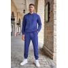 imageCOOFANDY Mens Tracksuits 2 Pieces Waffle Hoodies Sweatsuit Sets Sports Jogging Suit SetBlue