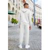 imageCOOFANDY Mens Tracksuits 2 Pieces Waffle Hoodies Sweatsuit Sets Sports Jogging Suit SetWhhite