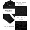 imageCOOFANDY Mens Turtleneck Sweater Slim Fit Casual Warm Twisted Knitted Pullover SweatersBlack