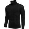 imageCOOFANDY Mens Turtleneck Sweater Slim Fit Casual Warm Twisted Knitted Pullover SweatersBlack