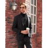 imageCOOFANDY Mens Turtleneck Sweater Slim Fit Casual Warm Twisted Knitted Pullover SweatersBlack
