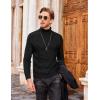 imageCOOFANDY Mens Turtleneck Sweater Slim Fit Casual Warm Twisted Knitted Pullover SweatersBlack