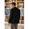 imageCOOFANDY Mens Tweed Blazer Slim Fit Casual Sport Coat Two Button Knit Suit JacketBlack