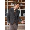 imageCOOFANDY Mens Tweed Blazer Slim Fit Casual Sport Coat Two Button Knit Suit JacketHeathered Dark Grey