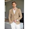 imageCOOFANDY Mens Tweed Blazer Slim Fit Casual Sport Coat Two Button Knit Suit JacketKhaki