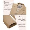 imageCOOFANDY Mens Tweed Blazer Slim Fit Casual Sport Coat Two Button Knit Suit JacketKhaki