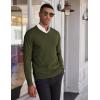 imageCOOFANDY Mens V Neck Sweater Lightweight Knitted Pullover SweatersArmy Green