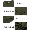 imageCOOFANDY Mens V Neck Sweater Lightweight Knitted Pullover SweatersArmy Green