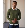 imageCOOFANDY Mens V Neck Sweater Lightweight Knitted Pullover SweatersArmy Green