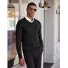 imageCOOFANDY Mens V Neck Sweater Lightweight Knitted Pullover SweatersBlack