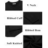 imageCOOFANDY Mens V Neck Sweater Lightweight Knitted Pullover SweatersBlack