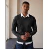 imageCOOFANDY Mens V Neck Sweater Lightweight Knitted Pullover SweatersBlack