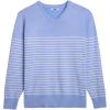 imageCOOFANDY Mens V Neck Sweater Lightweight Knitted Pullover SweatersBluestriped