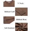 imageCOOFANDY Mens V Neck Sweater Lightweight Knitted Pullover SweatersBrown
