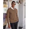 imageCOOFANDY Mens V Neck Sweater Lightweight Knitted Pullover SweatersBrown
