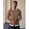 imageCOOFANDY Mens V Neck Sweater Lightweight Knitted Pullover SweatersBrown