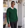 imageCOOFANDY Mens V Neck Sweater Lightweight Knitted Pullover SweatersGreen