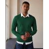 imageCOOFANDY Mens V Neck Sweater Lightweight Knitted Pullover SweatersGreen