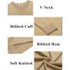 imageCOOFANDY Mens V Neck Sweater Lightweight Knitted Pullover SweatersKhaki