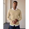 imageCOOFANDY Mens V Neck Sweater Lightweight Knitted Pullover SweatersKhaki